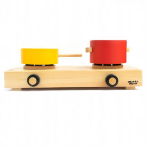 Wooden Gas Stove And Cooking Set Toy