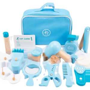 Blue Wooden Hair Dresser Play Set